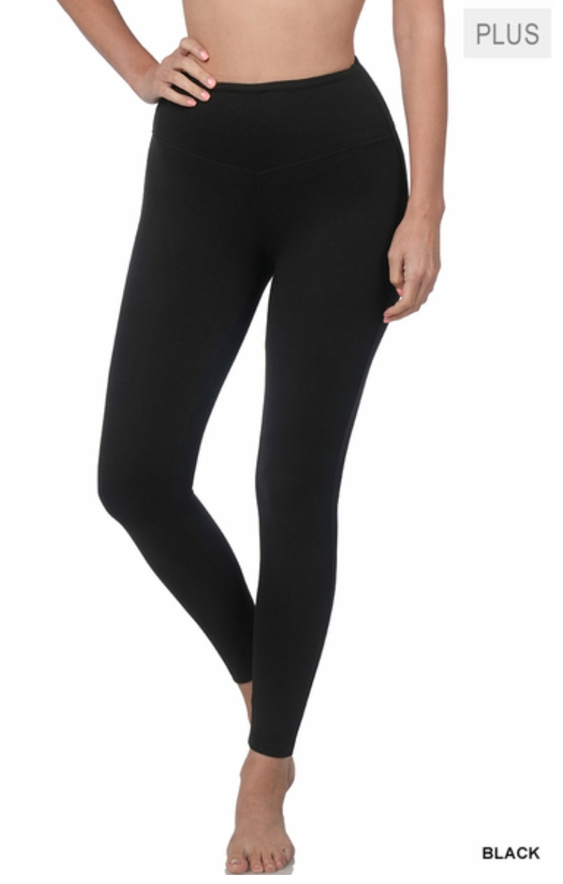 Brushed Microfiber Wide Band Leggings