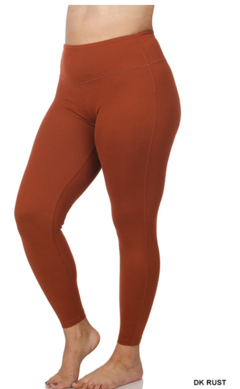 Brushed Microfiber Wide Band Leggings