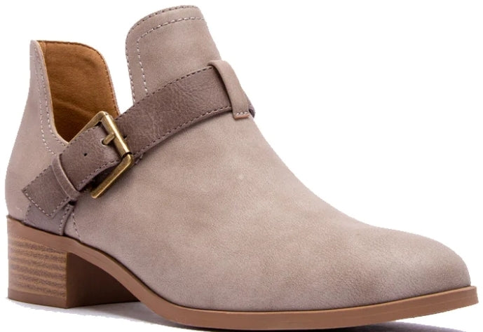 Distressed Buckle Booties