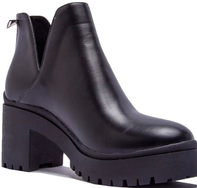 Black V Cut Bootie