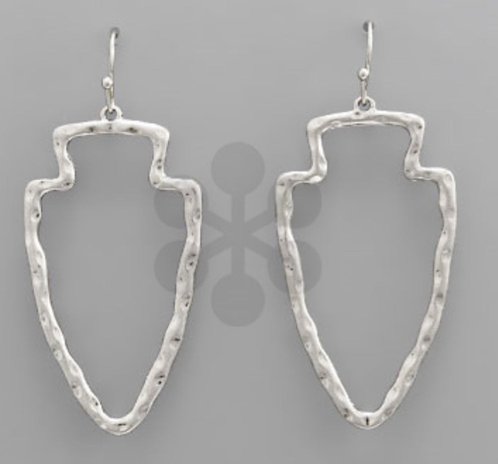 Hammered Arrowhead Earrings