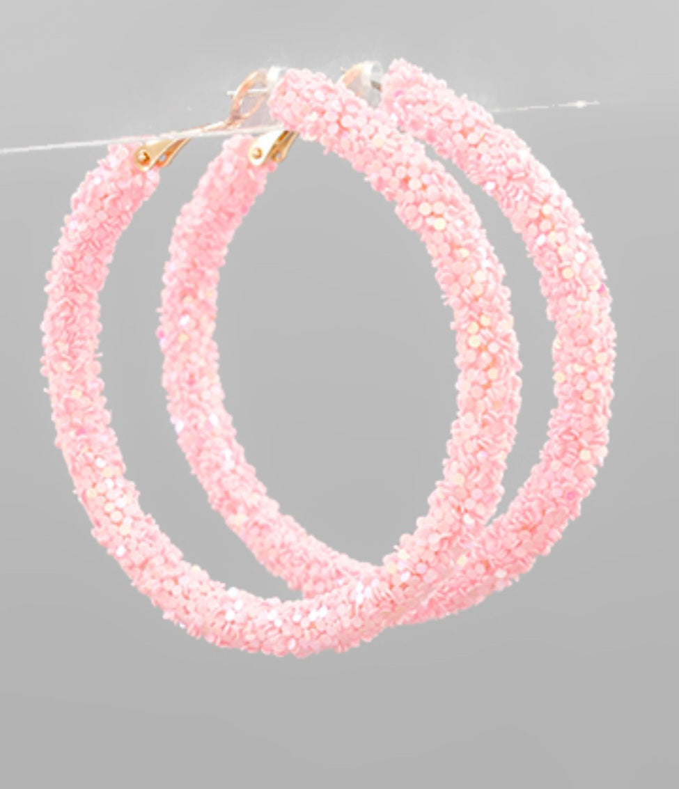Glitter Hoop Earrings