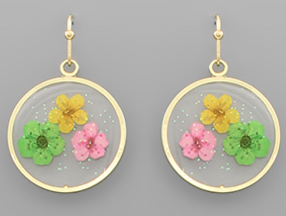 Flower Disk Earrings