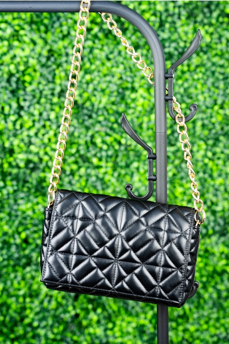 CITY STYLE QUILTED FAUX LEATHER BAG