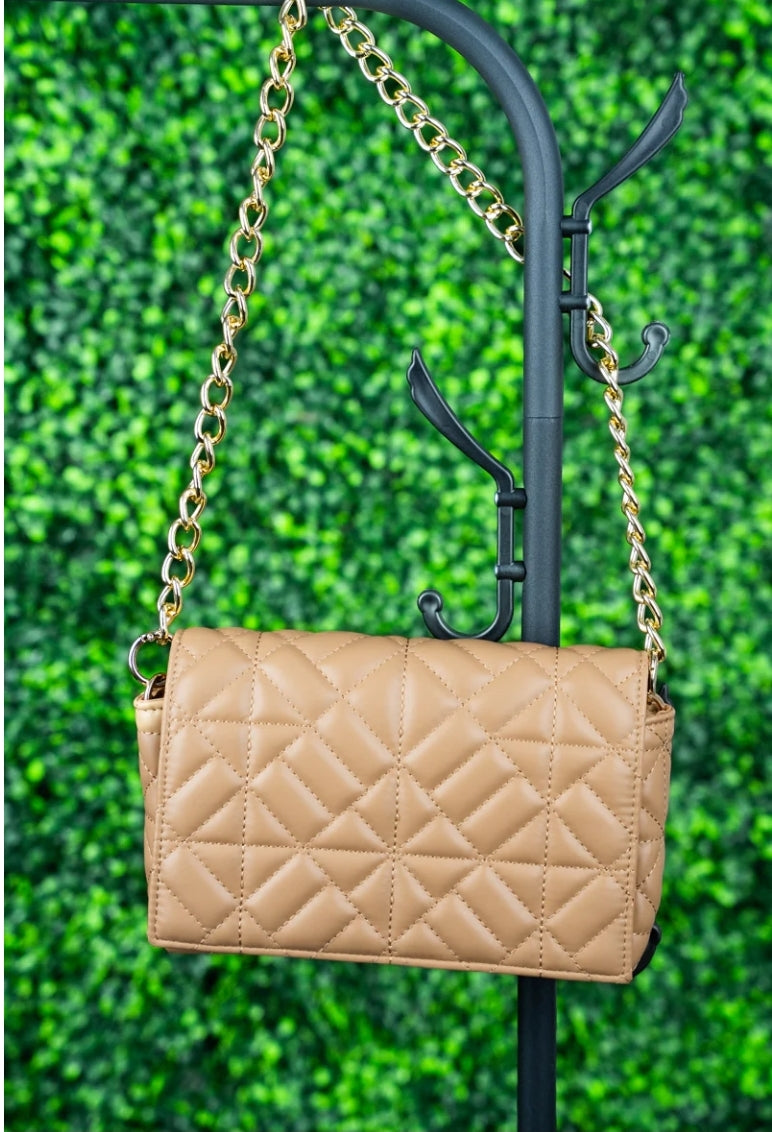 CITY STYLE QUILTED FAUX LEATHER BAG