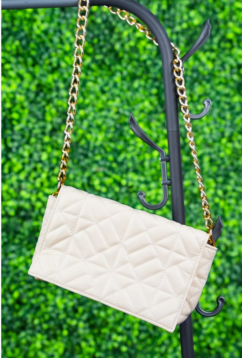 CITY STYLE QUILTED FAUX LEATHER BAG