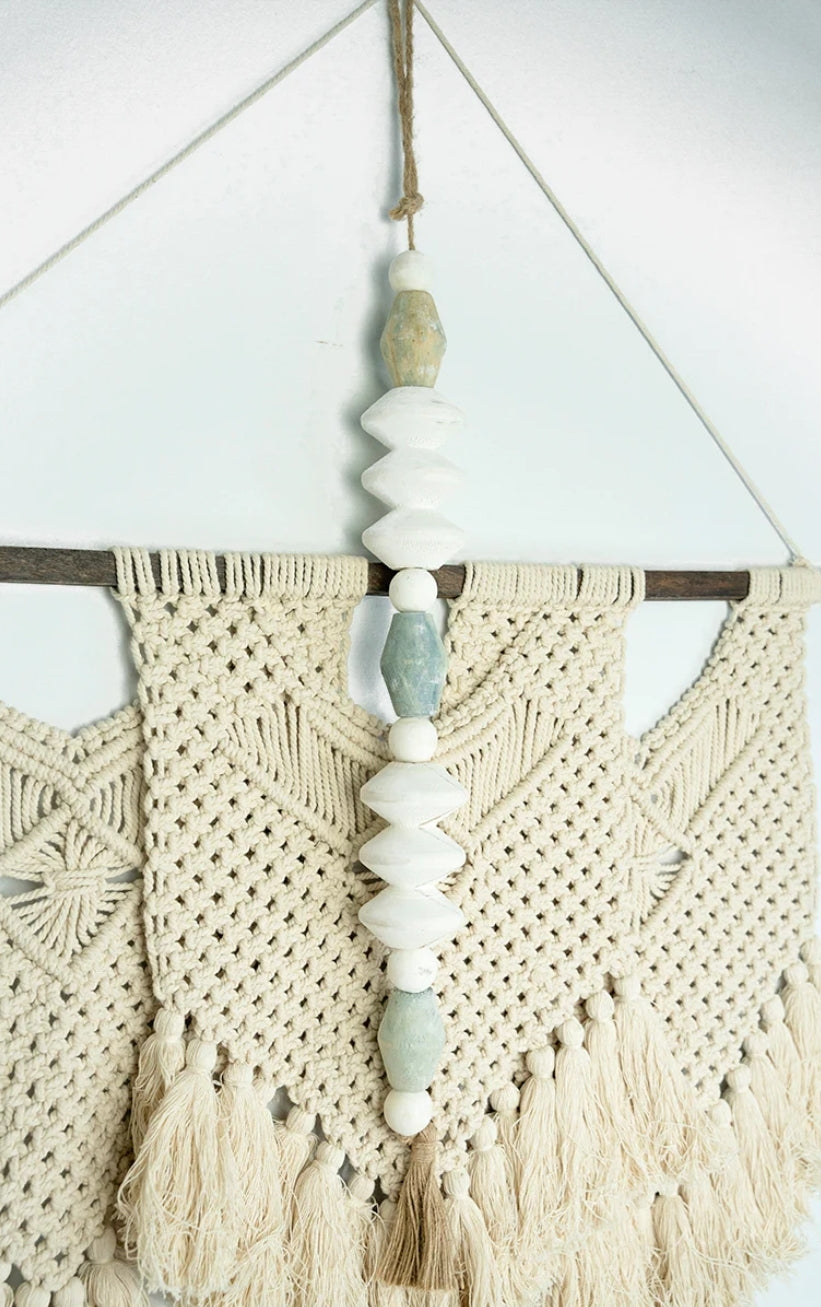 White Wooden Blessing Beads