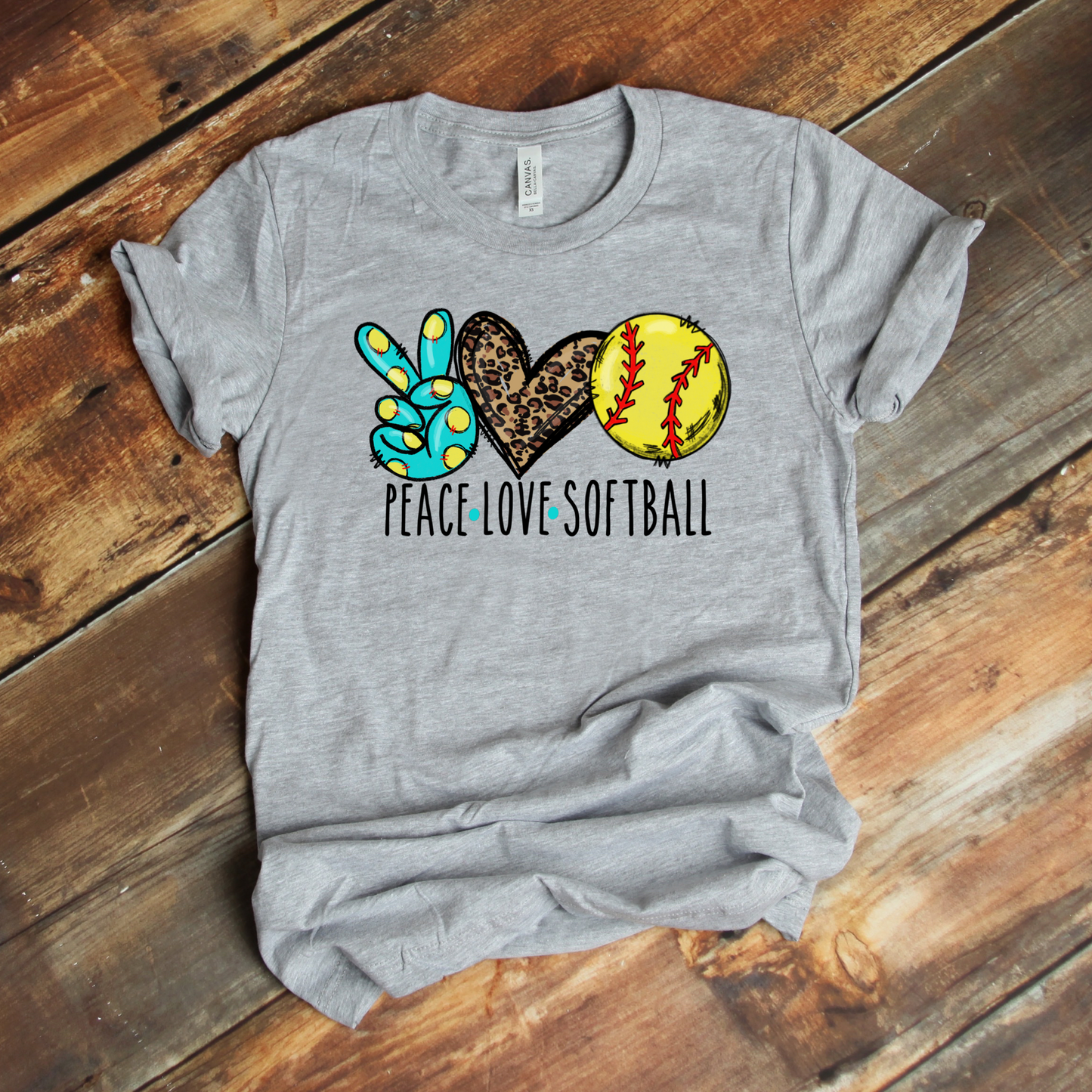 Peace Love Softball Grey Tee(PREORDER)