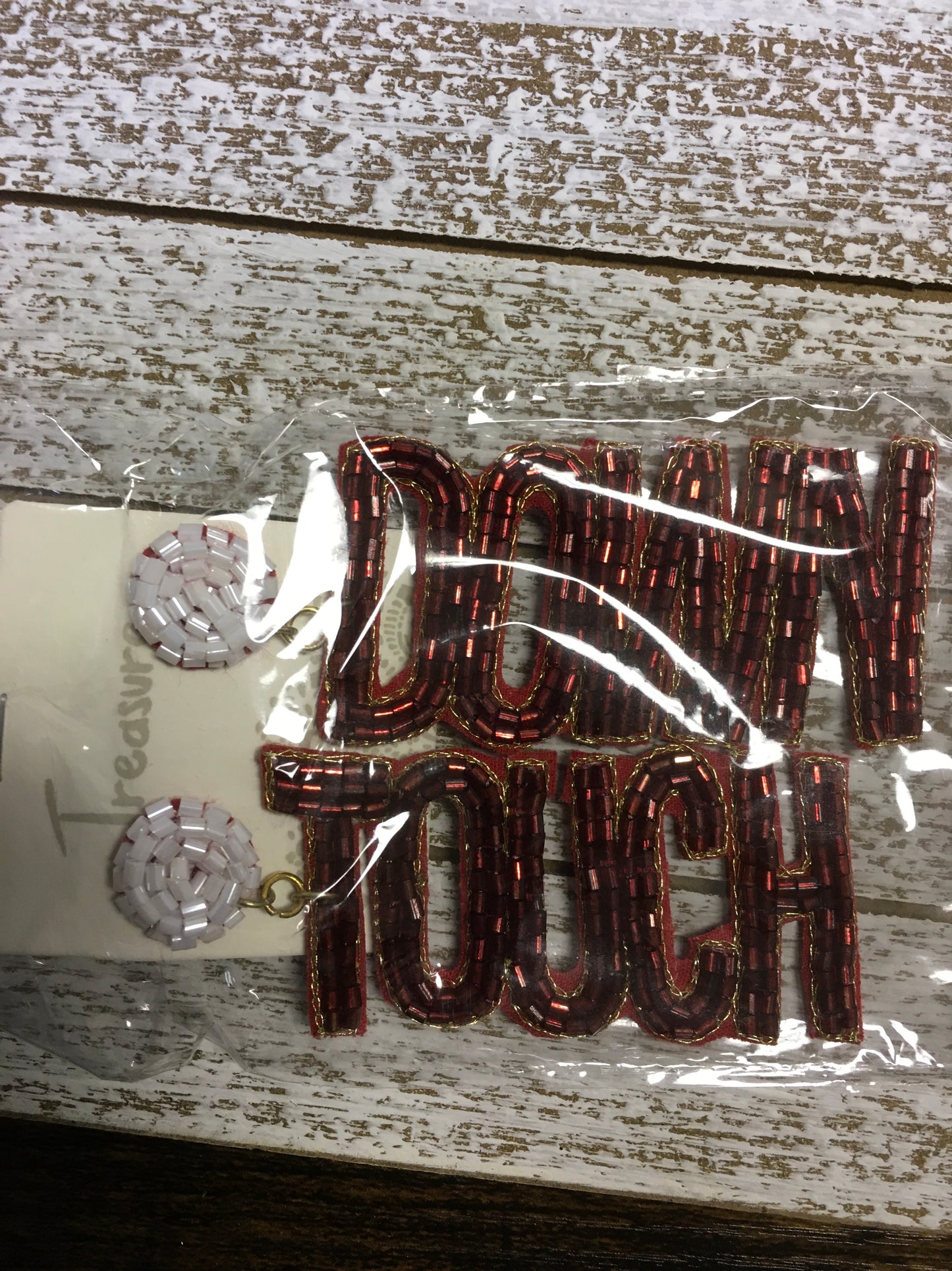 TOUCH DOWN Seed Bead Earrings