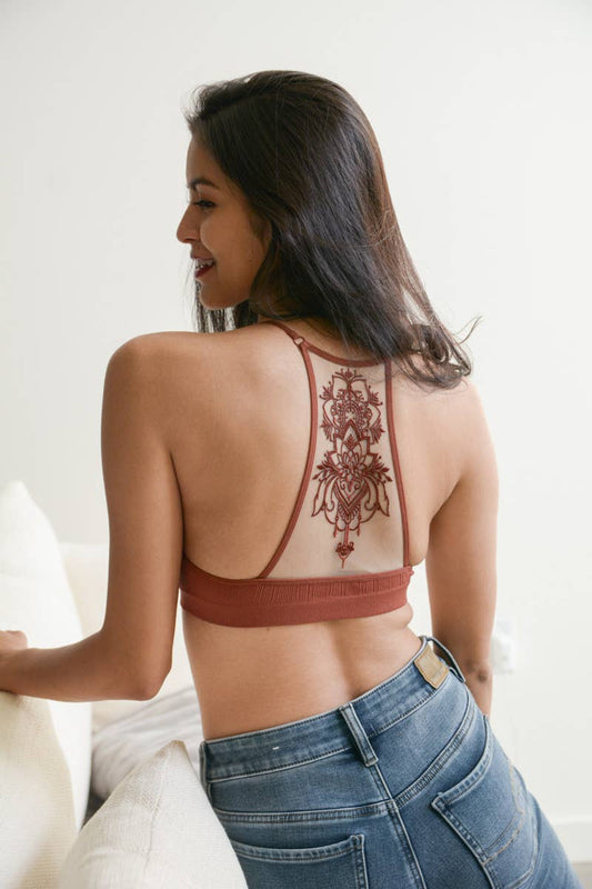 Tattoo Back Mesh Bralette – Unique, Comfortable, Stylish ✨