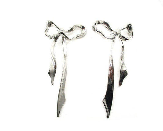 Long Ribbon Post Earring