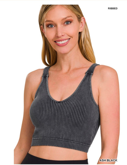 Ribbed Cropped Bralette (padded)