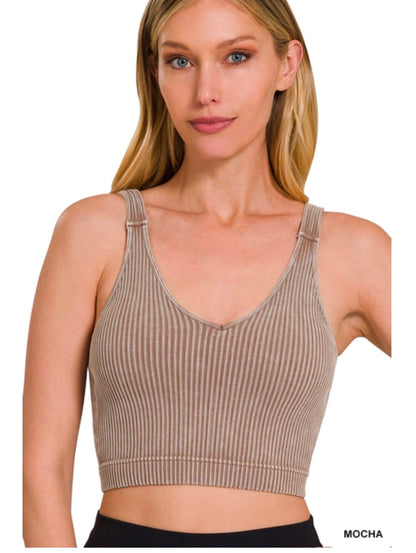 Ribbed Cropped Bralette (padded)