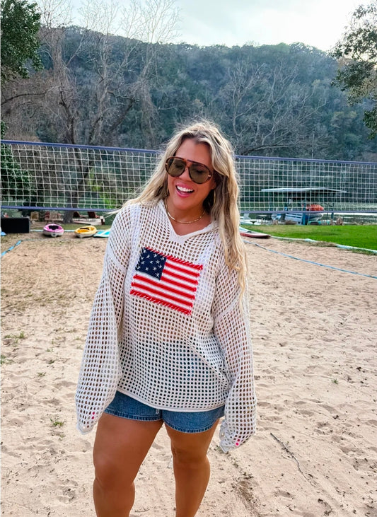 PREORDER- FREEDOM FLAG PATCH PULLOVER(ETA MID MAY)