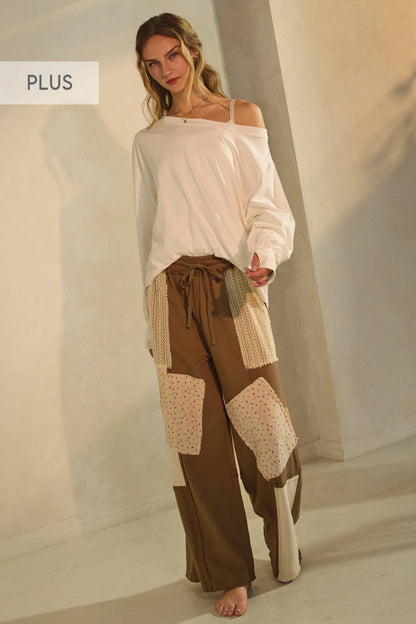 Patchwork Wide-leg Pants
