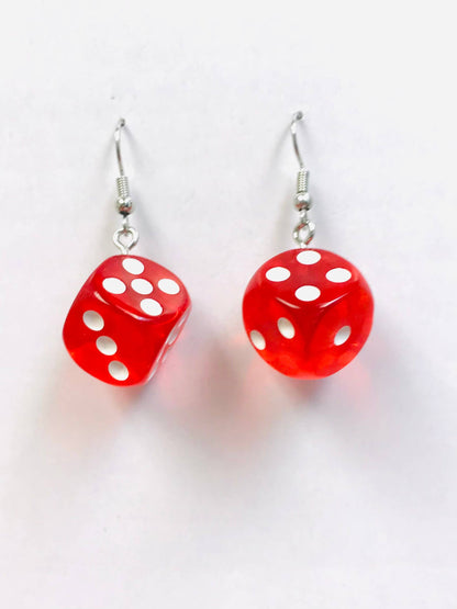 Transparent Dice Earrings