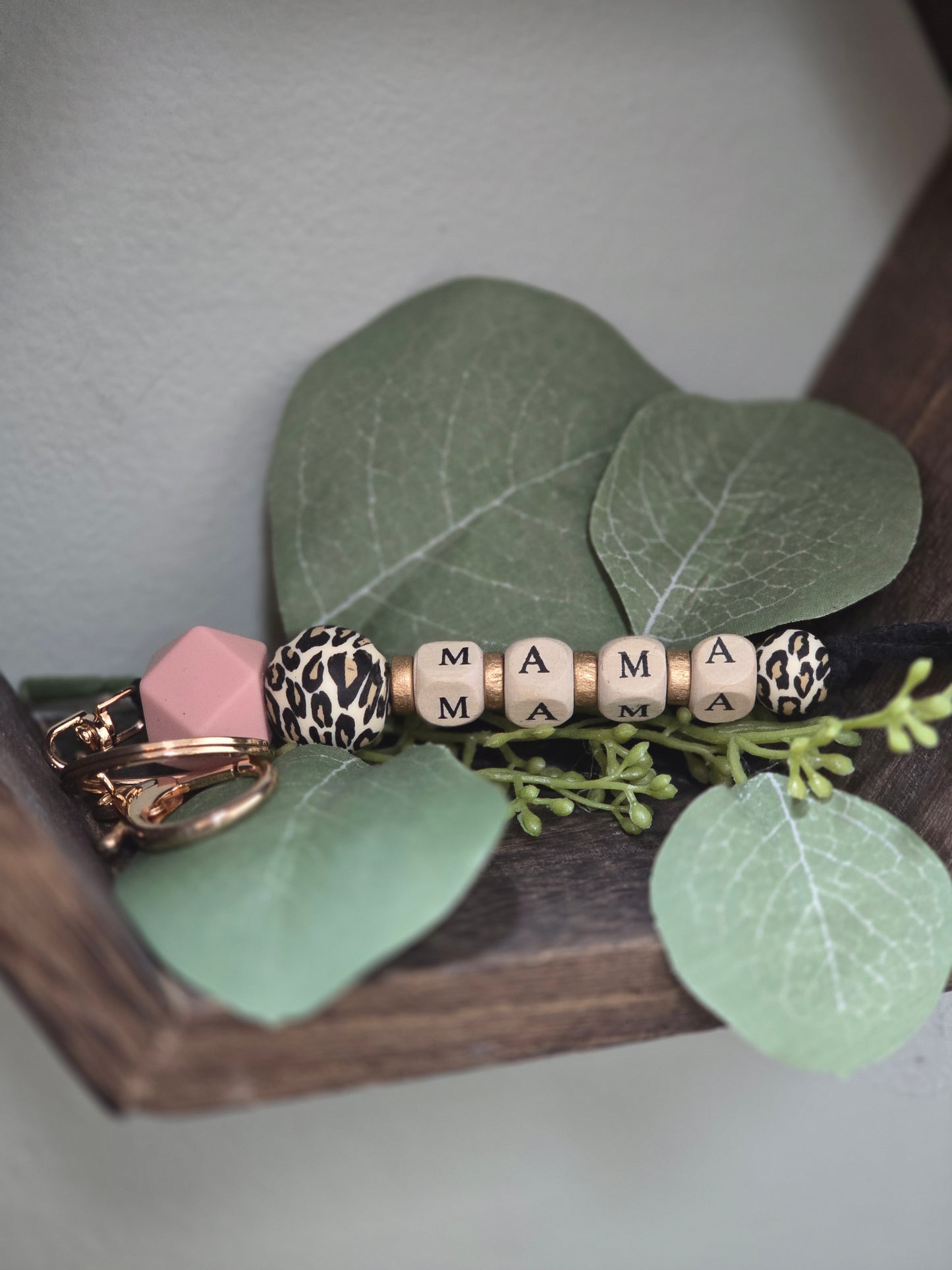 Beaded/ Wooden Beaded MAMA Keychain