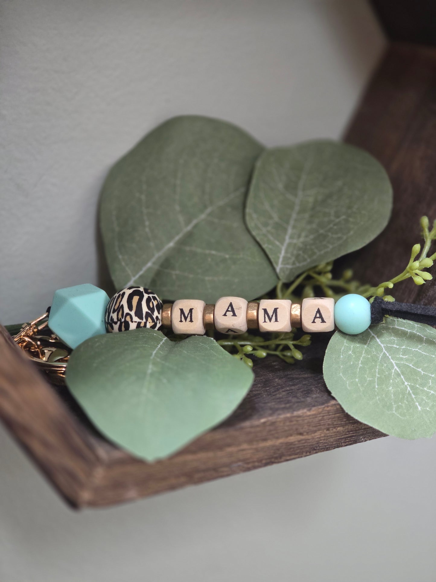 Beaded/ Wooden Beaded MAMA Keychain