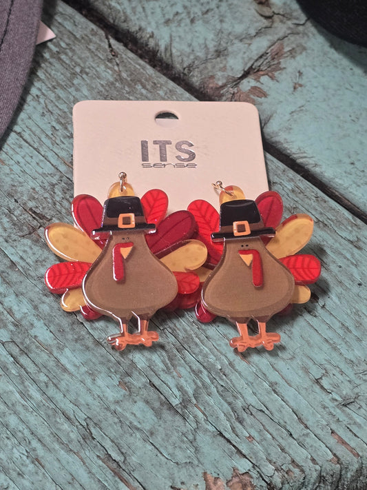 Acrylic Pilgrim Turkey Earrings(PREORDER)