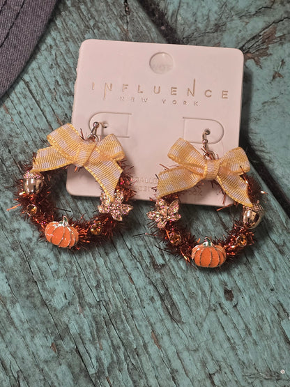 Pumpkin Wreath Earrings