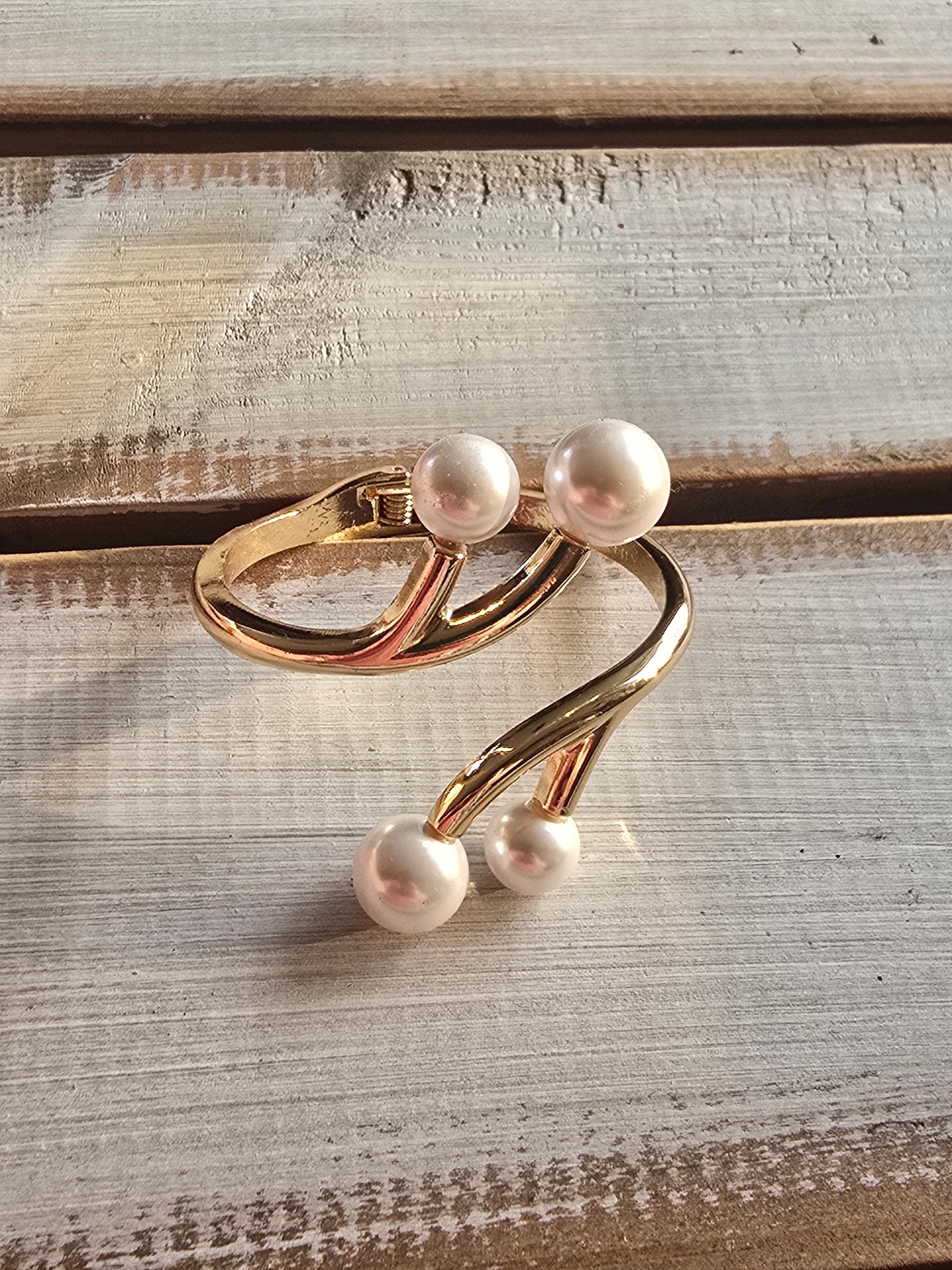 Faux Pearl Double Sided Bangle