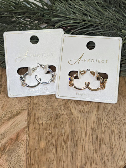 Coquette Bow Half Hoop Earrings