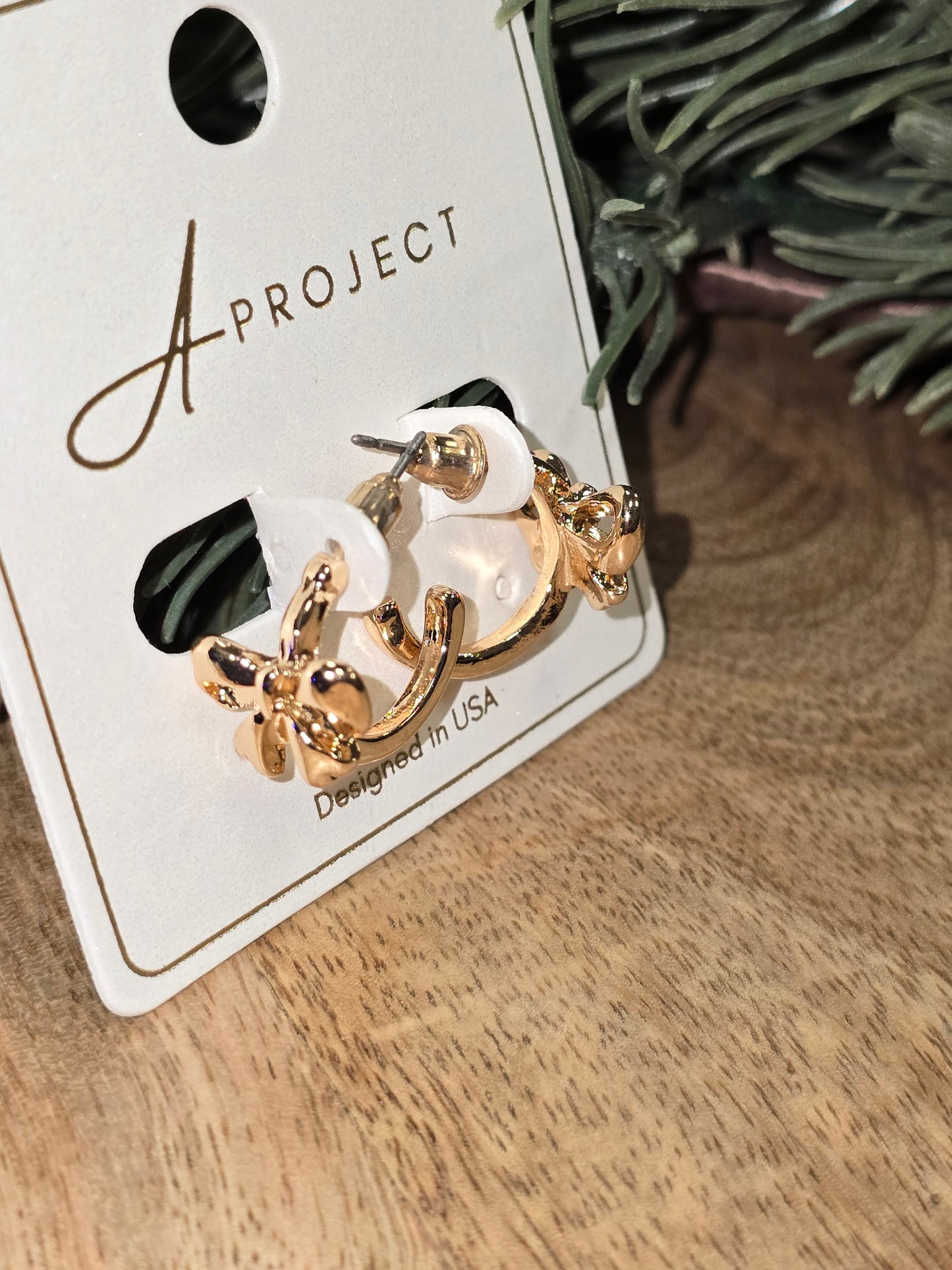 Coquette Bow Half Hoop Earrings