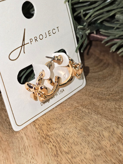 Coquette Bow Half Hoop Earrings