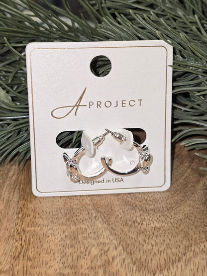 Coquette Bow Half Hoop Earrings