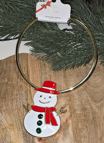 Goldtone Necklace & Large Holiday Broch