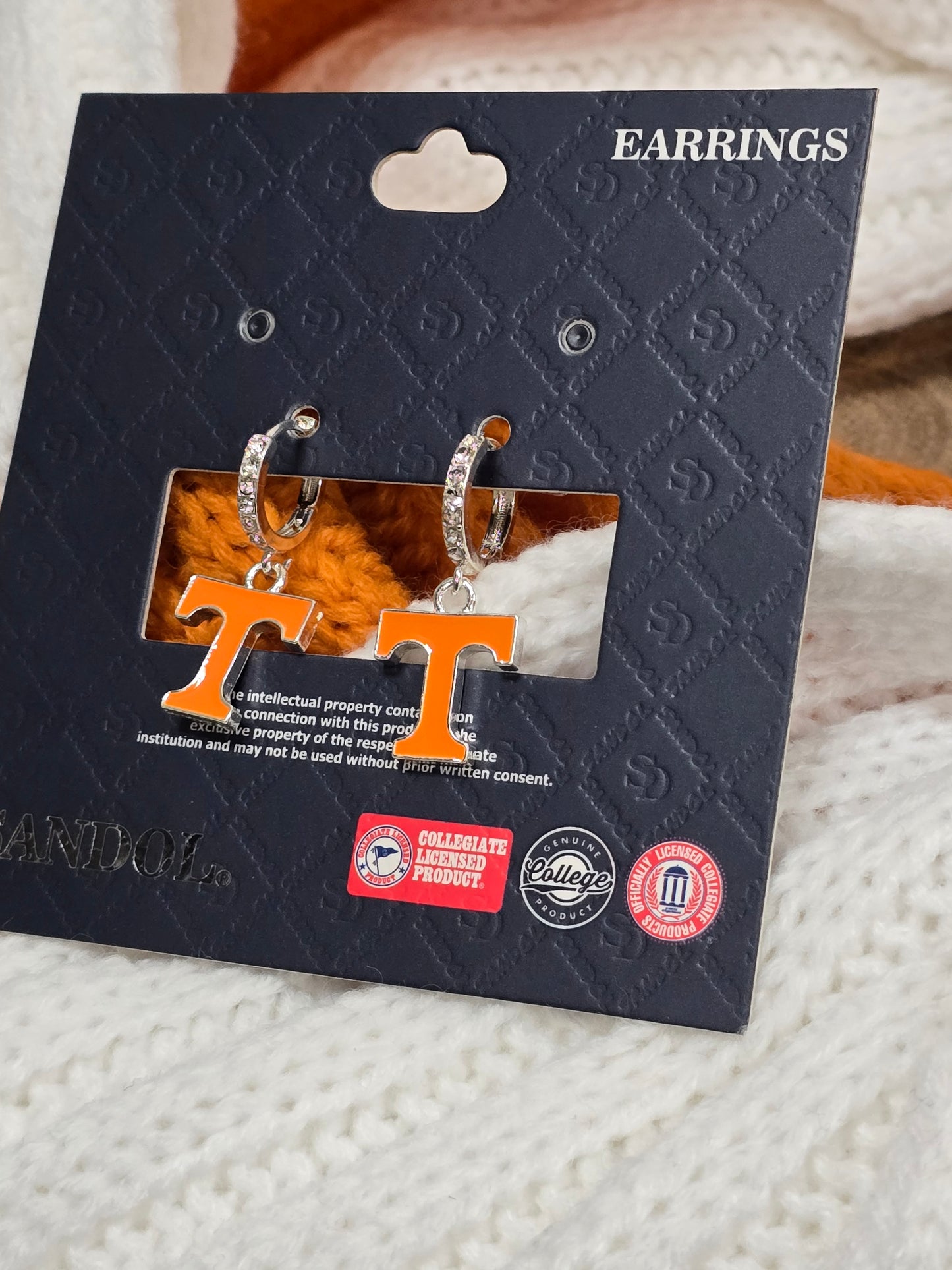 Power T Hoop Dangle Earrings