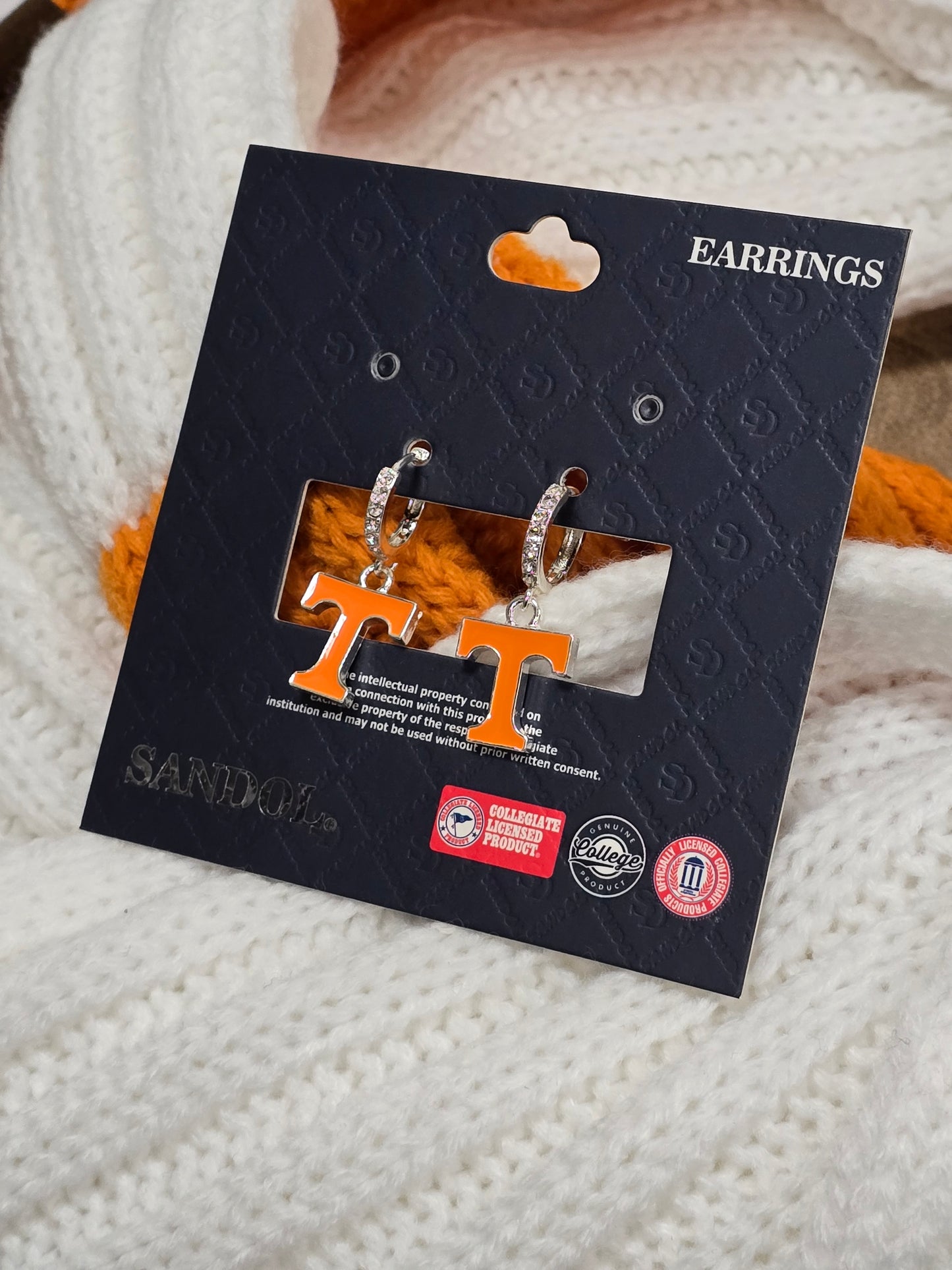 Power T Hoop Dangle Earrings