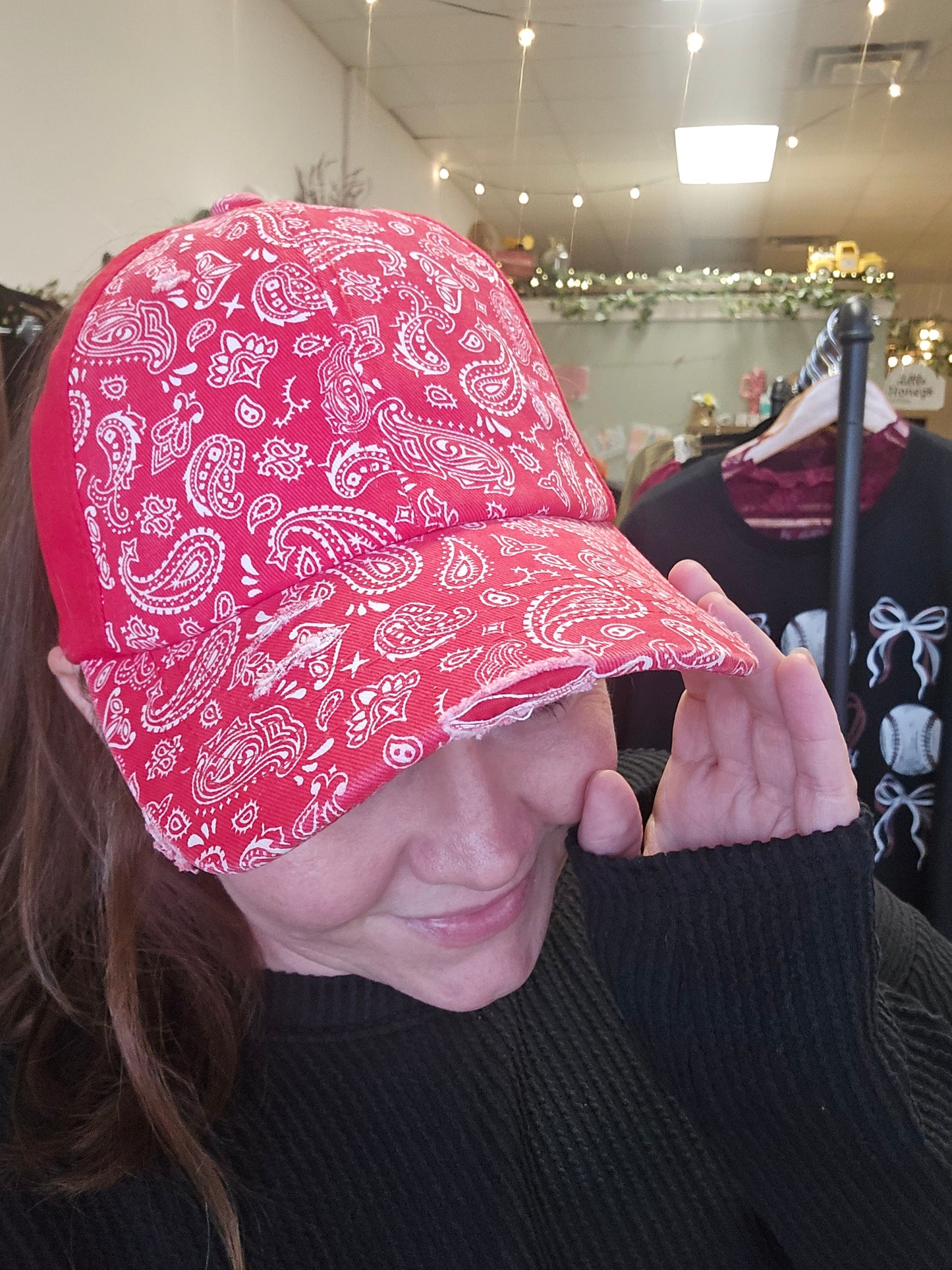 CC.Beanie Paisley CrissCross Pony Cap