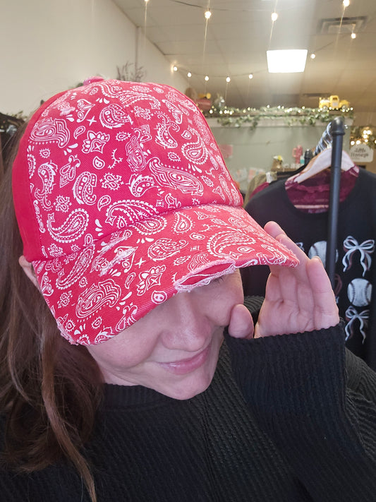 CC.Beanie Paisley CrissCross Pony Cap