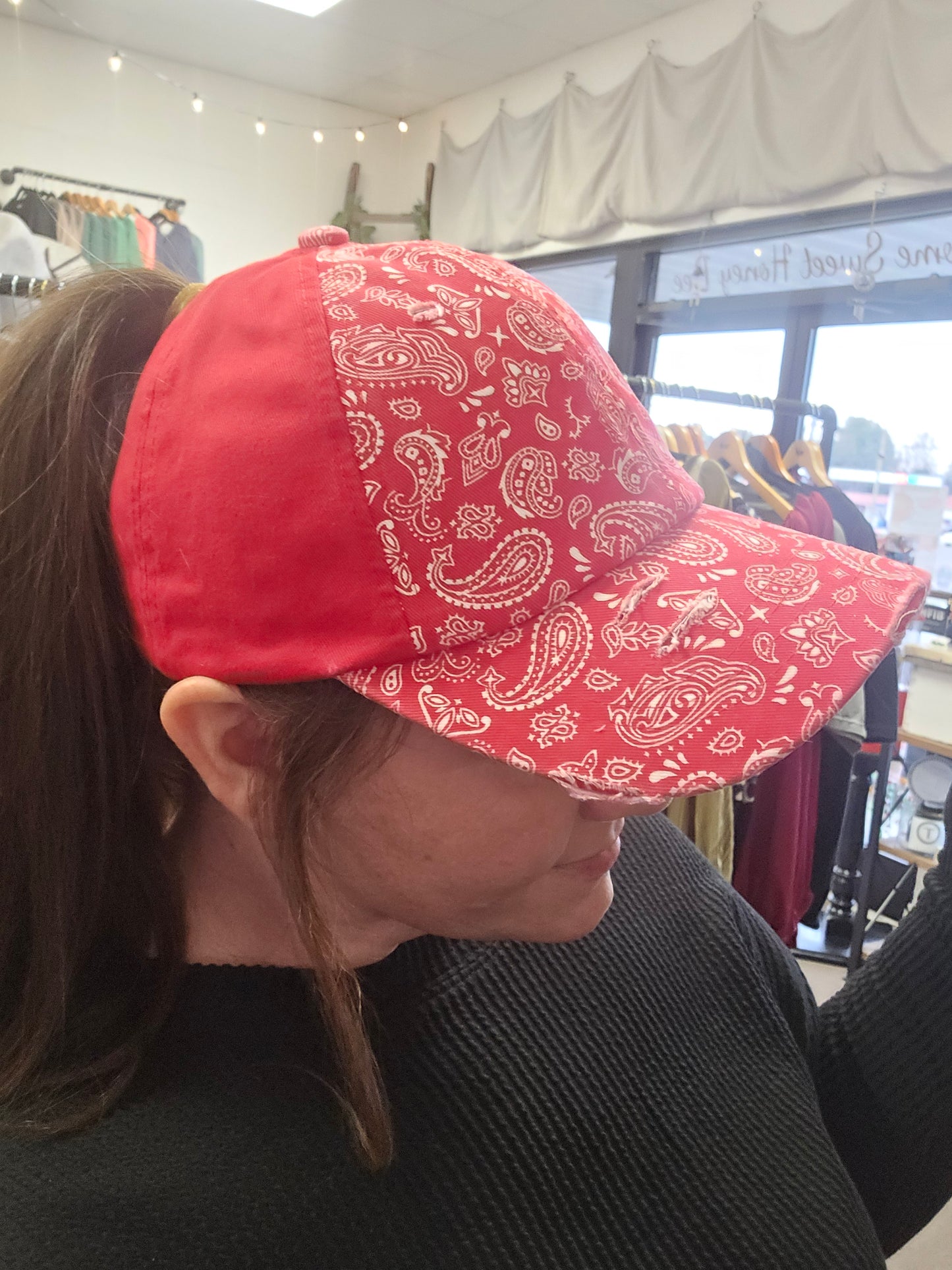 CC.Beanie Paisley CrissCross Pony Cap