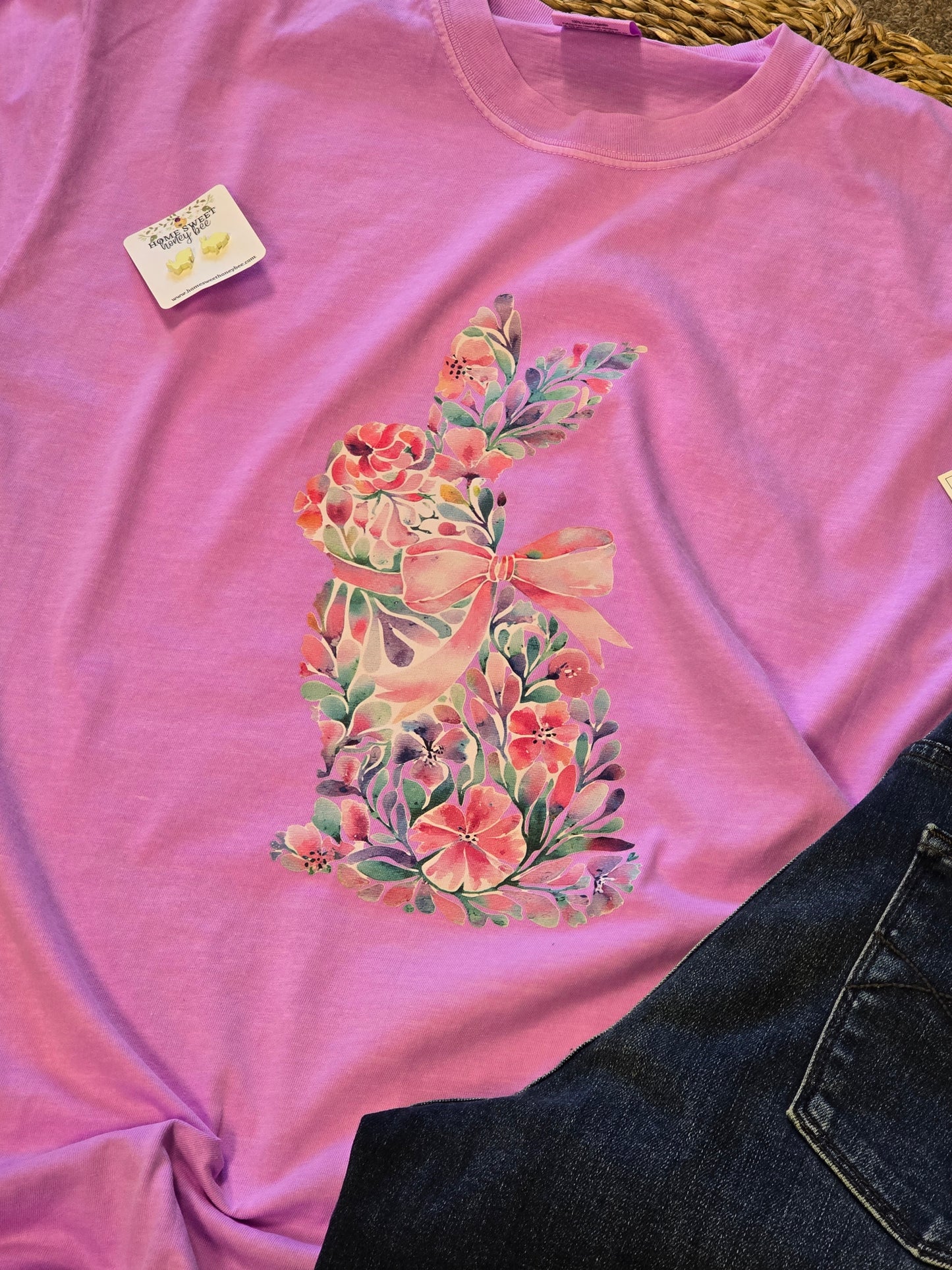 Floral Bunny Comfort Color Tee