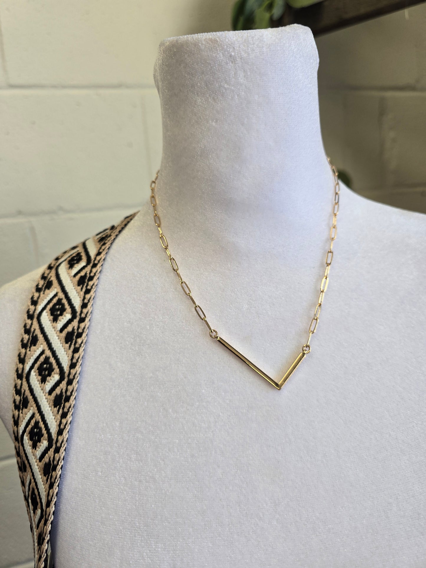 Large Sideways Goldtone Initial Necklace