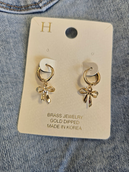 Bow Dangling Hoops