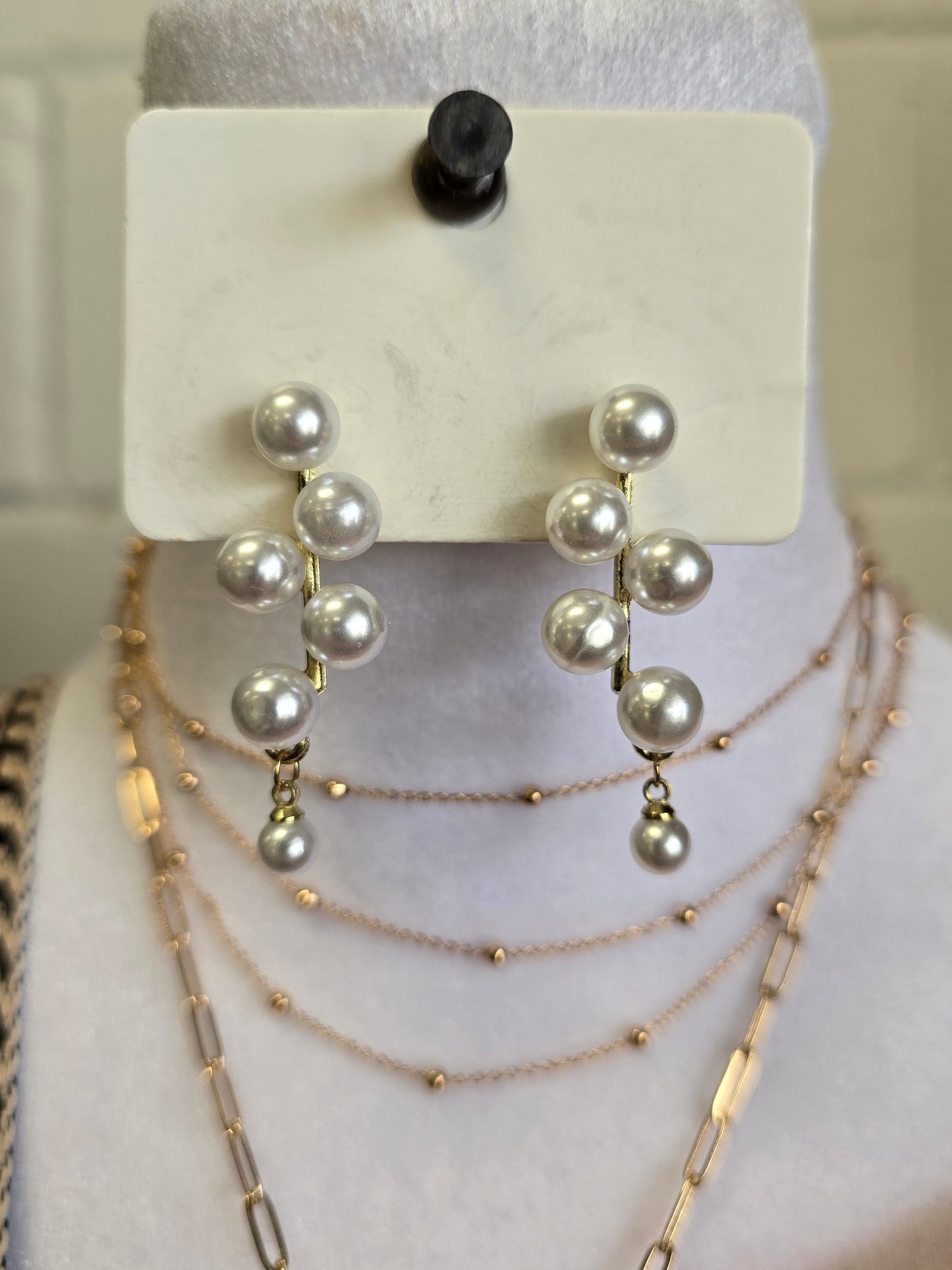 Pearl Cascade Stud Earrings