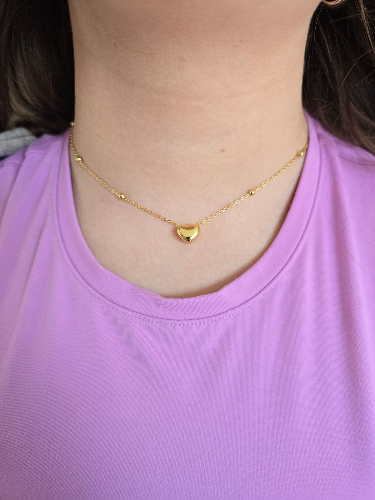 Goldtone Dainty Heart Necklace