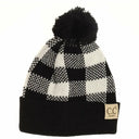 CC.Beanie BABY Buffalo Plaid Pom Beanie