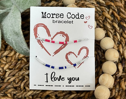 I love you Morse Code Bracelets