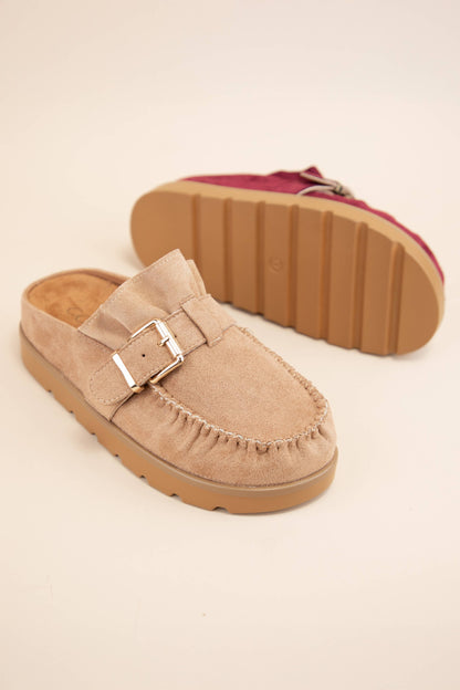 EFFY RUFFLE ENTRACE DESIGN SLIP-ON MOCCASIN MULE(PREORDER)
