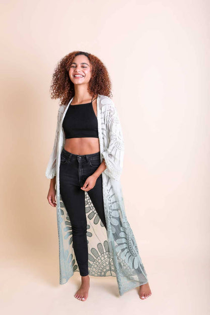 Ombre Lace Kimono Cardigan - Resort Wear Essential 🌼