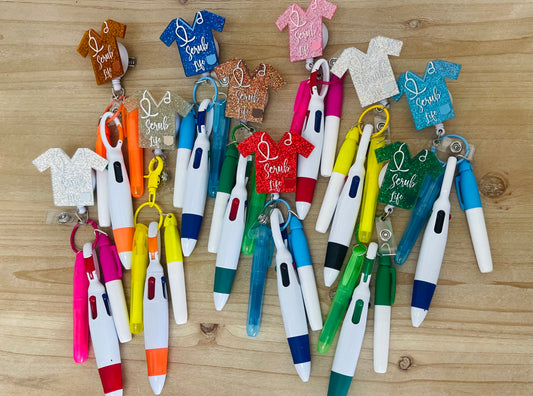 Scrub Badge Reel Marker Set