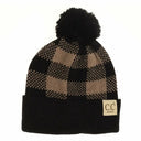CC.Beanie BABY Buffalo Plaid Pom Beanie