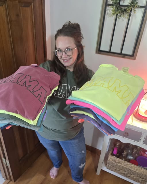 Mystery Mama Puffy Print Comfort Color Tee Deal