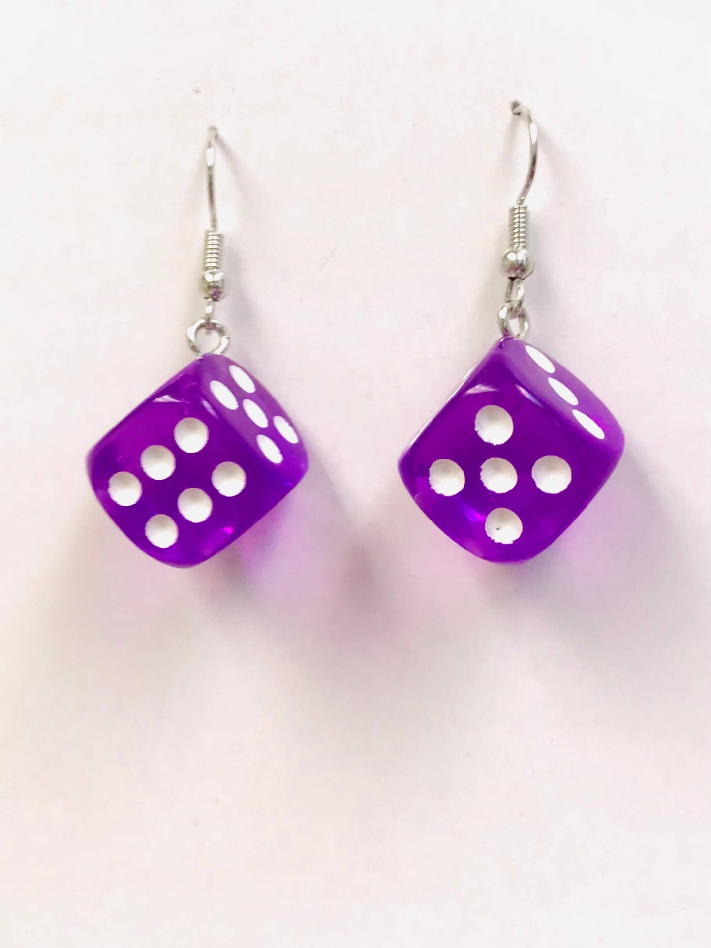 Transparent Dice Earrings