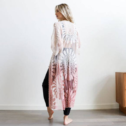 Ombre Lace Kimono Cardigan - Resort Wear Essential 🌼