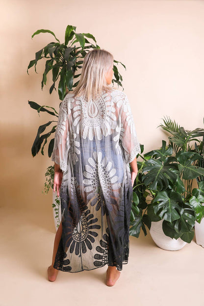 Ombre Lace Kimono Cardigan - Resort Wear Essential 🌼